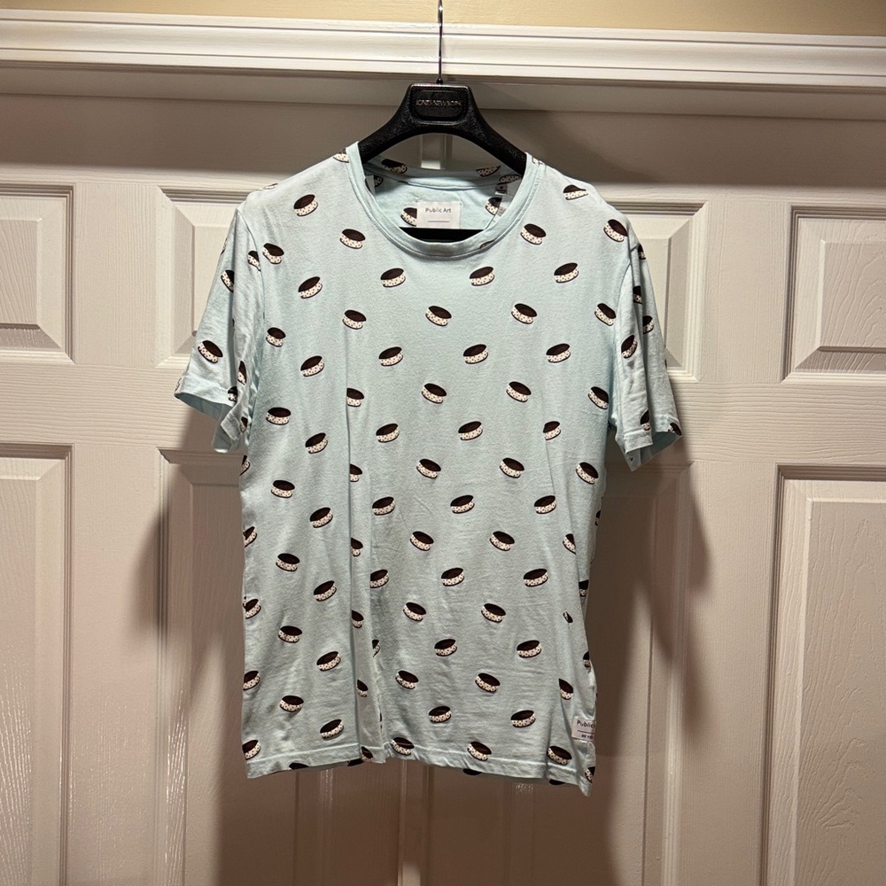 Ice cream sandwich Light Blue Patterned Men's Tee